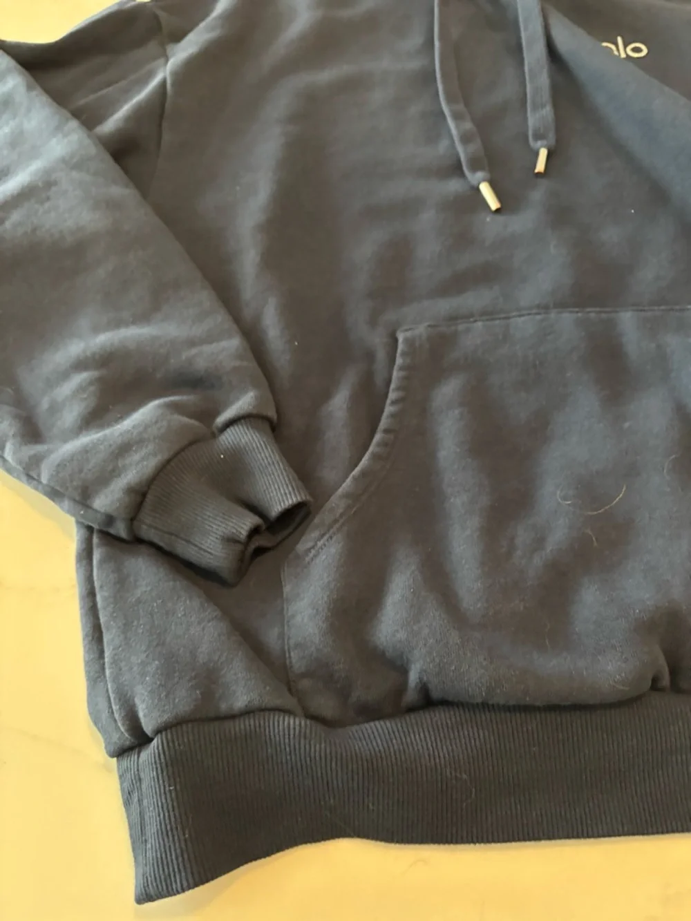 ALO Yoga Navy Relaxed Track Joggers and Hooded Sweatshirt Set